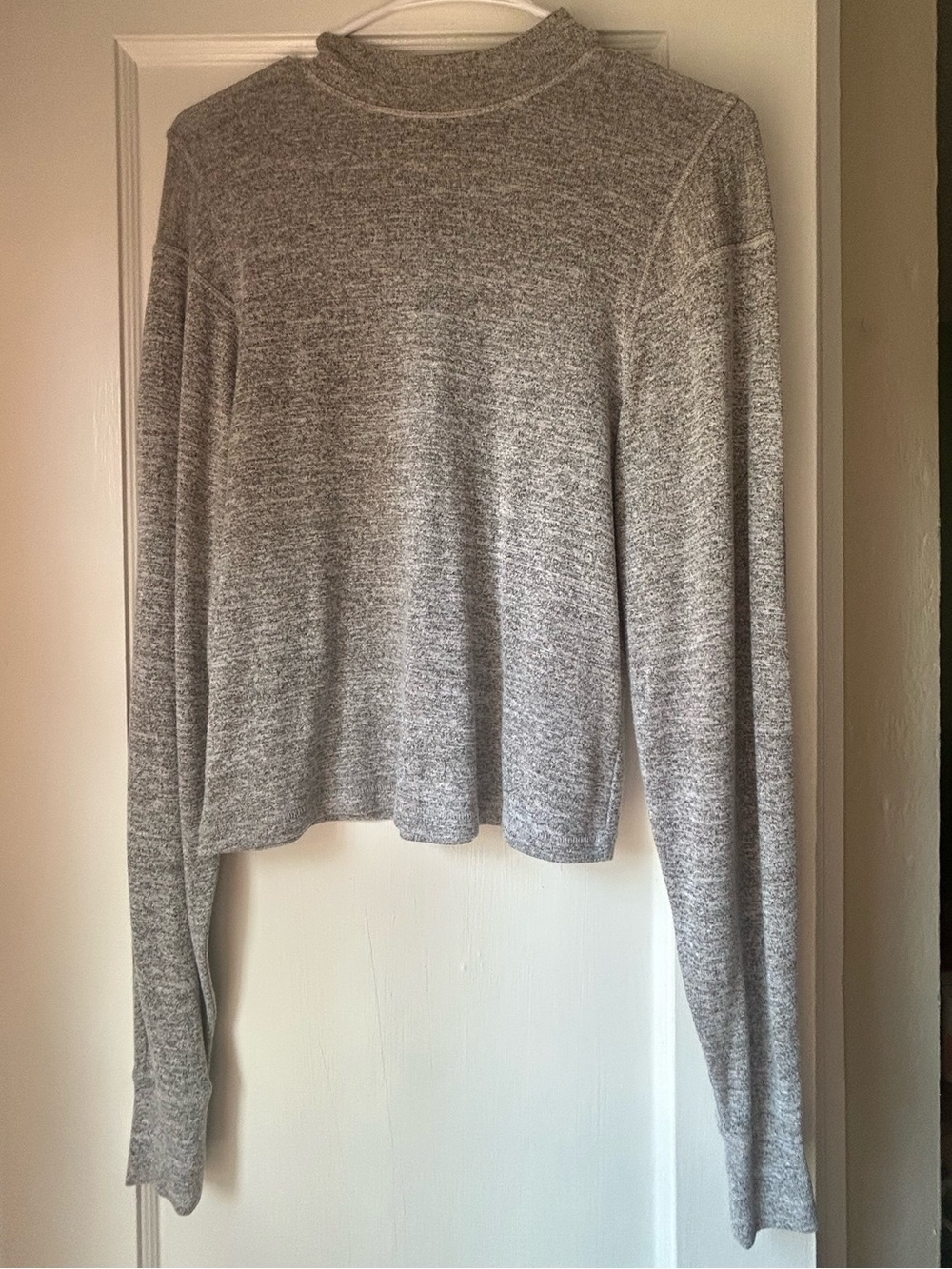 Rag and Bone Heather Gray Mock Neck Long Sleeve Top